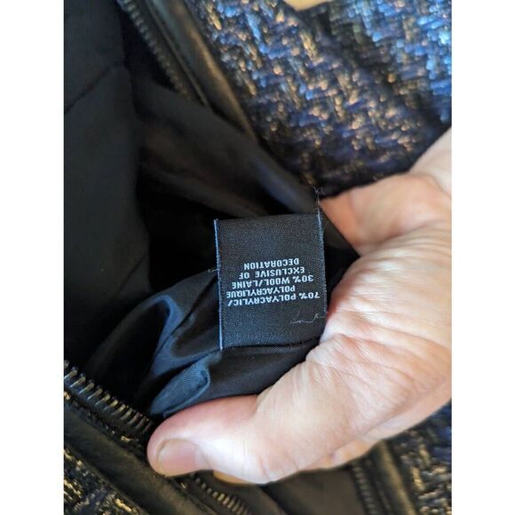 Lafayette 148 new York zip up wool/ poly blend jacket blue metallic finish euc 4 - Picture 6 of 9